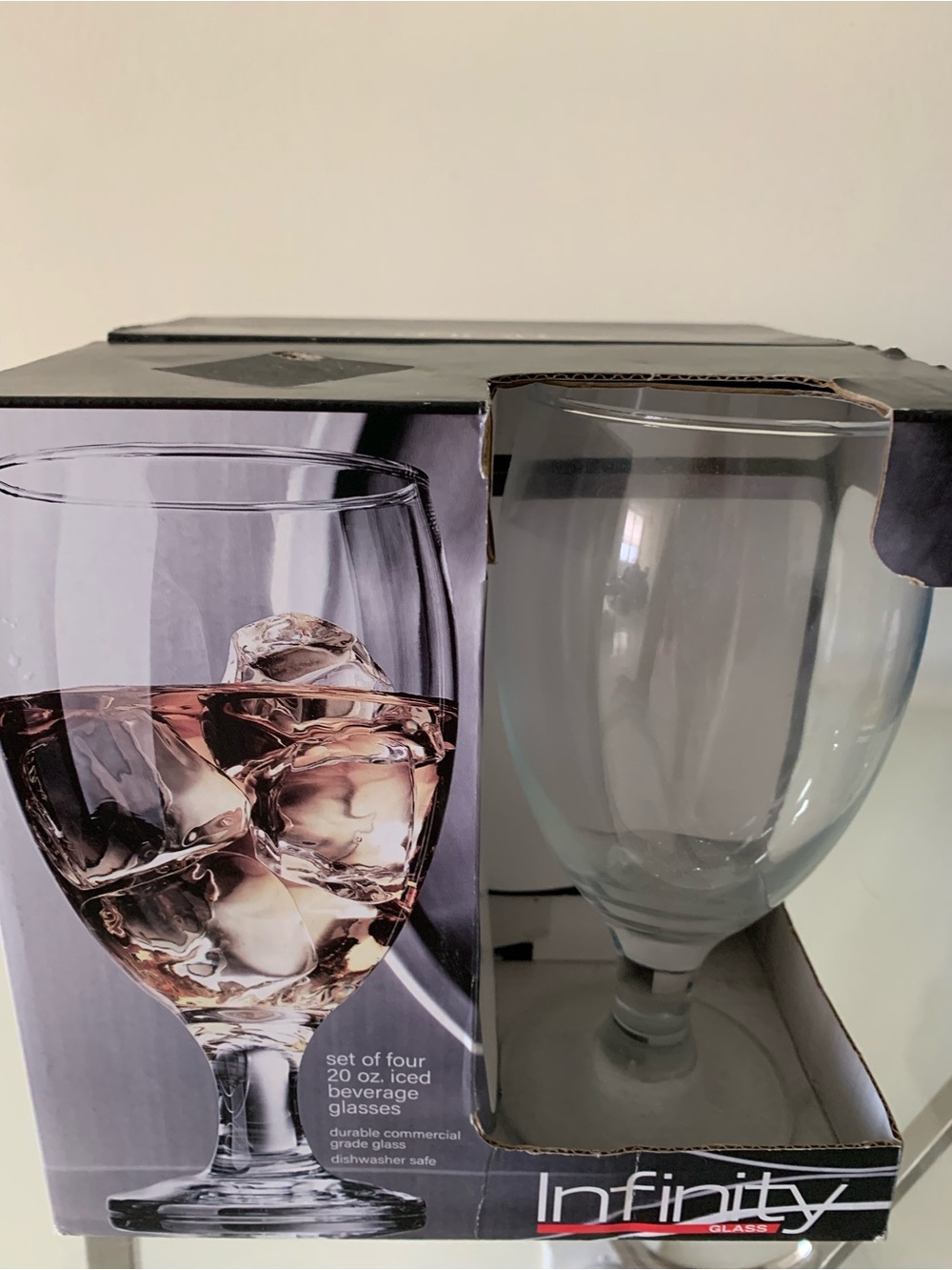 NFINITY Clear Glass Iced Beverage Goblet - Clear Glass set of 4